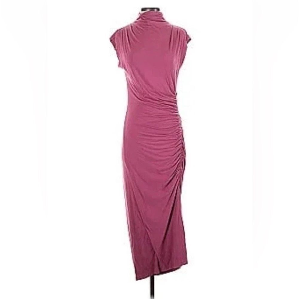 House Of Harlow 1960 96 X Revolve Ruched Midi Dress with Front Slit in Women’s S